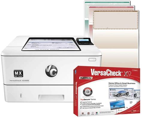 VersaCheck HP LaserJet M404 MXE MICR Check Printer and VersaCheck X1 Platinum Check Printing ...