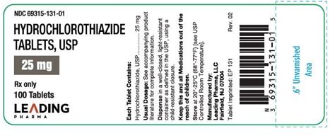 Hydrochlorothiazide - FDA prescribing information, side effects and uses