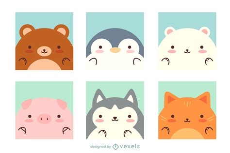 Cute Kawaii Animal Pack Vector Download