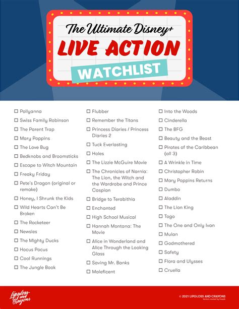 Top Disney Live Action Movies: The Ultimate Watchlist - Lipgloss and Crayons