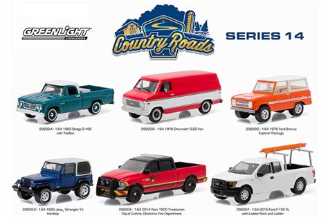 Greenlight Country Roads Series 14 - Set of Six 1/64 Scale Diecast Model Cars - Walmart.com