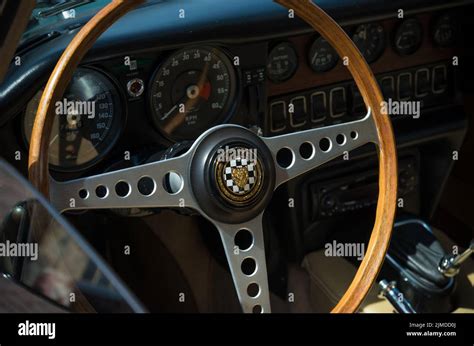 Jaguar e-type interior Stock Photo - Alamy