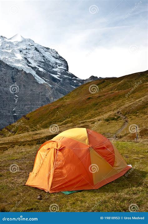 Camping Tent In Swiss Alps Stock Photos - Image: 19818953