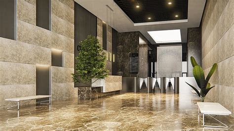 Foyer Design - Residential Building Entrance 3D model rigged | CGTrader