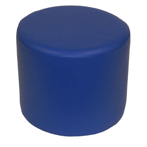 Office Furniture Hire - Elite Ottoman Round - Blue Leatherette - Event Furniture Hire