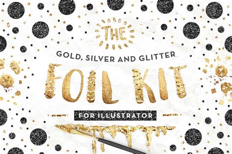 10 Free Gold Foil Styles for Illustrator