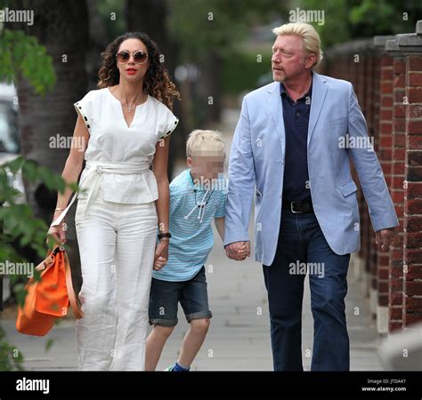 Well dressed Boris Becker and Lilly Becker take their son Amadeus on a family day out while on a ...