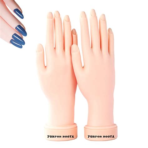 Buy 2Pcs Practice Hand for Acrylic Nails, Fake Nail Hand Practice, Flexible Bendable Mannequin ...