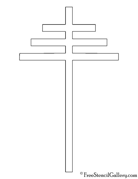 Papal Cross Symbol Stencil | Free Stencil Gallery