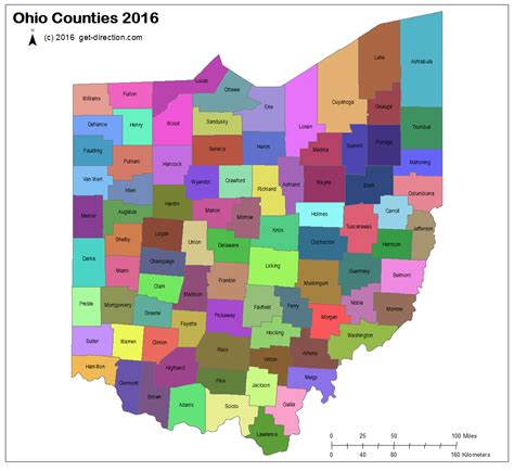 Map of Ohio Counties