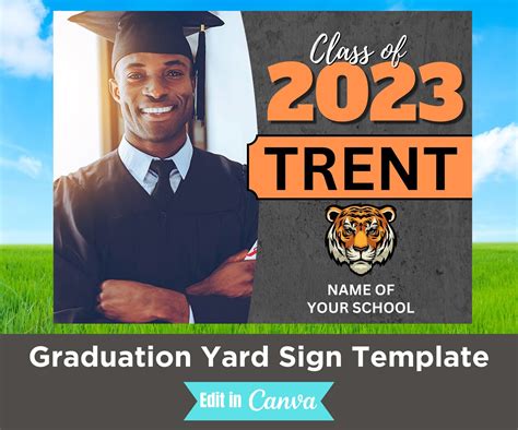 Graduation Yard Sign Poster Template, Customize in Canva, Print Yourself - Etsy