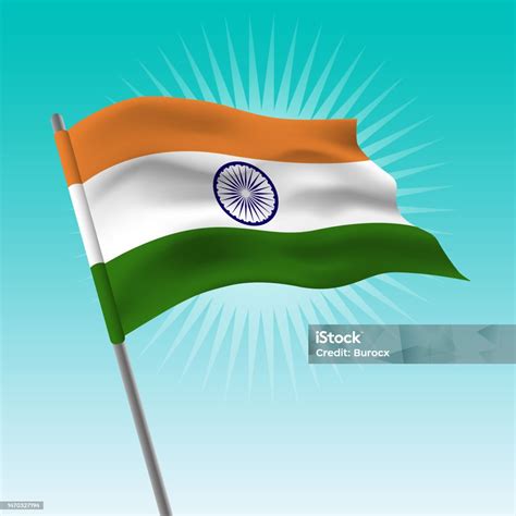 Waving Indian Flag Stock Illustration - Download Image Now - Color ...