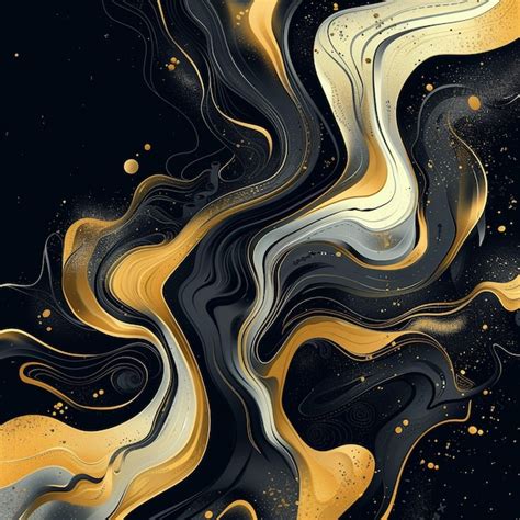 Premium Photo | Abstract Black and Gold Swirls Background