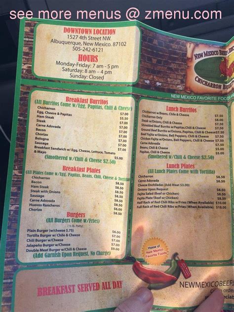 Menu at New Mexico Beef Jerky Company restaurant, Albuquerque ...