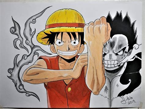 Luffy Gear 5 Stencil Drawing