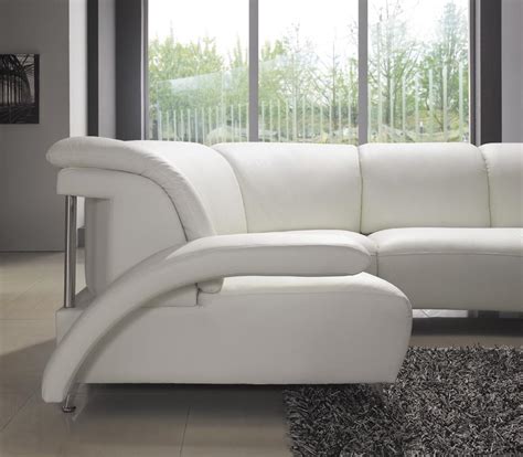 Modern White Leather Sectional Sofa 104 | Black Design Co