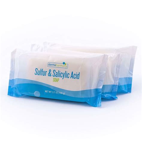 10% Sulfur & 3% Salicylic Acid Bar Soap - DermaHarmony 3.7 oz - Three Bars - Walmart.com