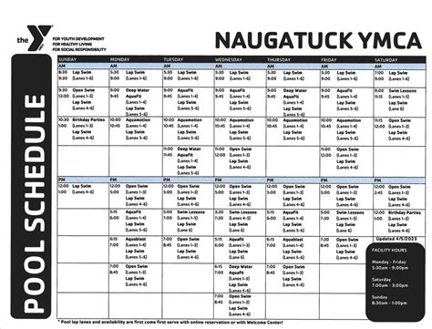 Pool Schedule and Rules – NAUGATUCK YMCA