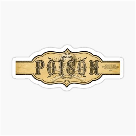 "Poison Label" Sticker for Sale by WorldofWhimsy | Redbubble