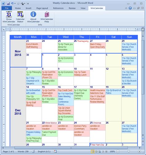 Calendar Maker & Calendar Creator for Word and Excel