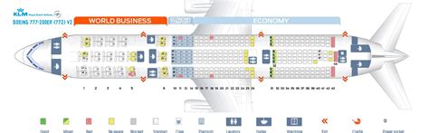 Seat Map and Seating Chart KLM Boeing 777 200ER New World Business | Boeing 777, Seating plan ...