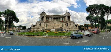 Panoramic View of Piazza Venezia in Rome, Italy. Stock Photo - Image of ...