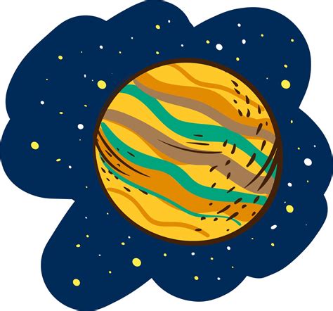 Jupiter in space, illustration, vector on white background 13912938 Vector Art at Vecteezy