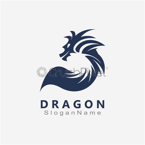 Dragon Logo Design Minimalist unique vector template - stock vector 5159892 | Crushpixel