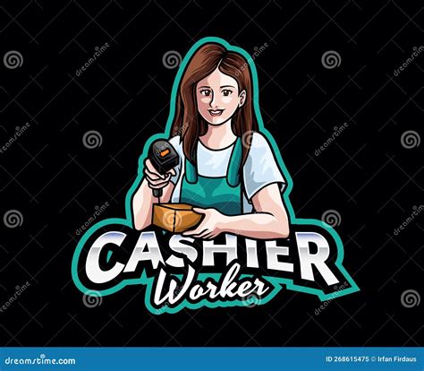 Cashier Mascot Logo Design stock vector. Illustration of friendly - 268615475