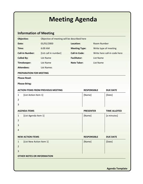 46 Effective Meeting Agenda Templates ᐅ TemplateLab