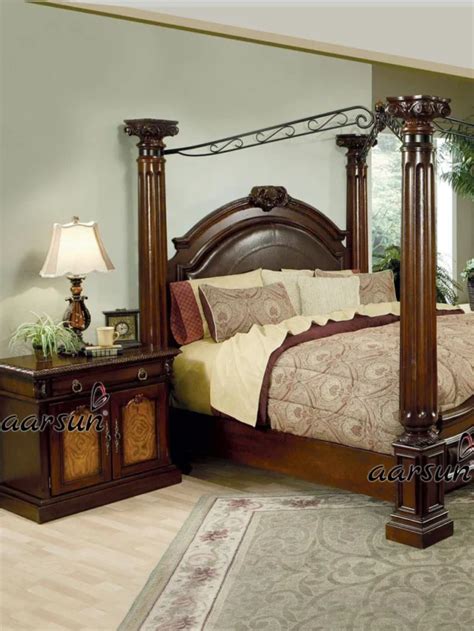 Here are the 7 most Exquisite Wooden Canopy Bed Designs - Aarsun