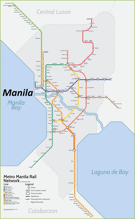 Metro Manila Rail Network Map - Ontheworldmap.com