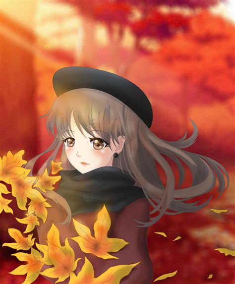 ArtStation - Autumn anime Girl