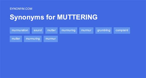 Another word for MUTTERING > Synonyms & Antonyms