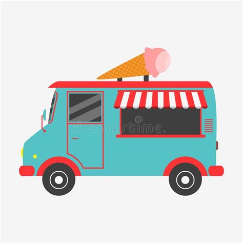 Ice Cream Truck. Vector Illustration. Stock Vector - Illustration of fast, delivery: 107965240