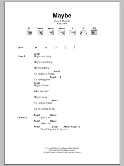 Maybe by Stereophonics - Guitar Chords/Lyrics - Guitar Instructor