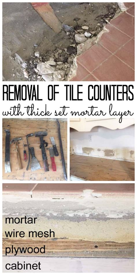 Tile Removal: Removing Thick Set Tile Counters - Angie Holden The Country Chic Cottage