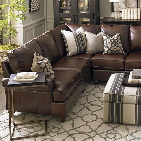 Custom Leather Montague Large L-Shaped Sectional | Living room decor brown couch, Leather ...