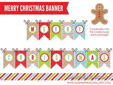 Merry Christmas Banner Printable Free This Free Merry Christmas Printable Includes 10 Pages Of ...