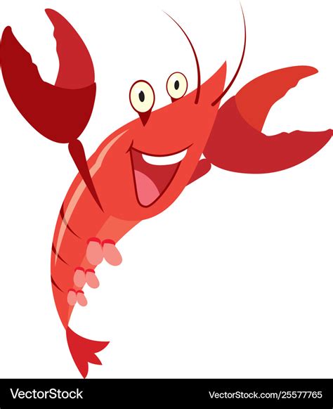 Cartoon red lobster taiking Royalty Free Vector Image