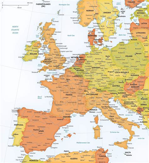 Vector Map of Western Europe Political | One Stop Map