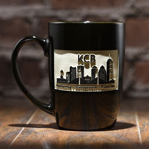 Engraved Company Logo Mugs (Four) | Corporate Logo Coffee Mugs