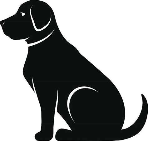 Dog Labrador Retriever Sitting Outline Illustrations, Royalty-Free ...