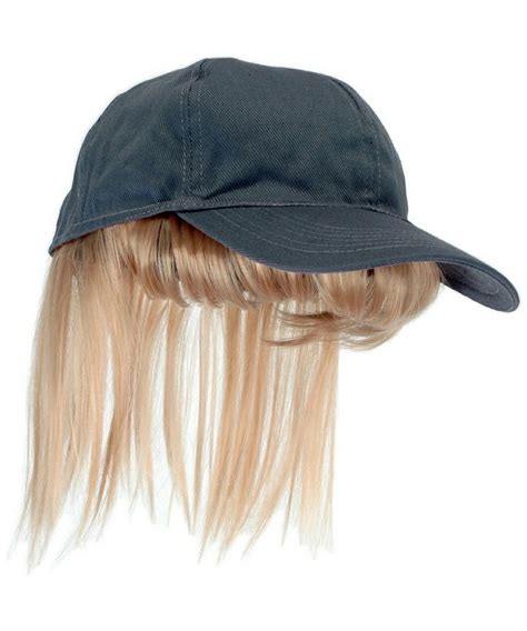 Gray Baseball Cap With Blond Bangs - Adult Hat - at Wonder Costumes