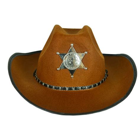 Cowboy Sheriff Hat Star Felt West Halloween Costume Adults