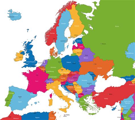 Blank Colored Europe Map