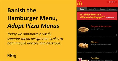 Banish the Hamburger Menu, Adopt Pizza Menus