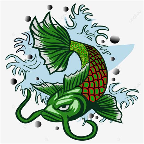 Illustration Of Koi Fish Tattoo, Koi Fish, Tattoo Designs, Vector ...