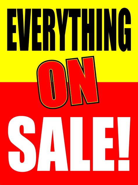 Everything On Sale 18"x24" Business Store Retail Signs - 2000signs.com