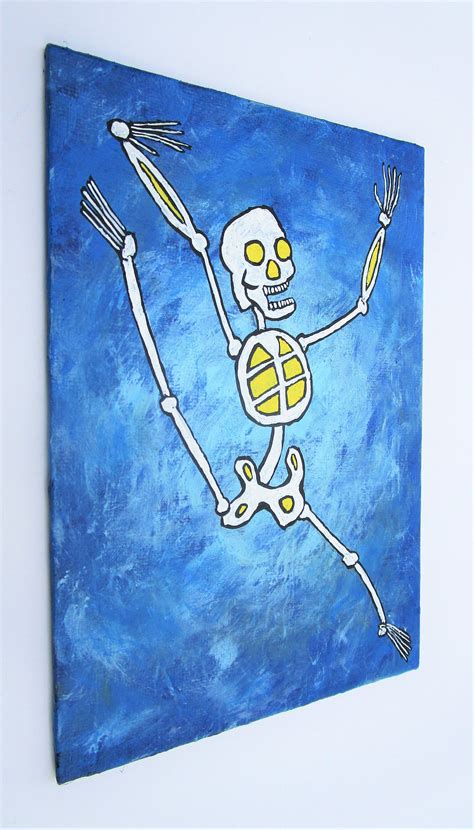 Skeleton Dance ORIGINAL ACRYLIC PAINTING 5 X 7 - Etsy